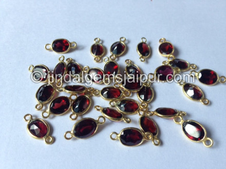 Gold Vermeil Garnet Oval Connector